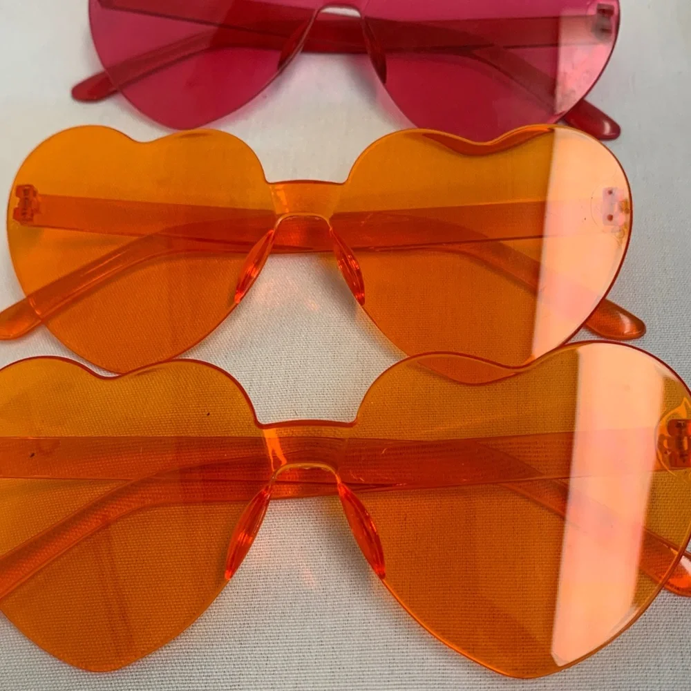 Kids Heart-Shaped Sunglasses Set Red, Green, Orange, Purple, Blue, Yellow,Clear